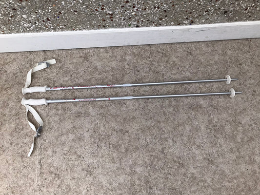 Ski Poles Adult Size 46 inch 115cm Rossignol Harmony White Sliver Red Excellent
