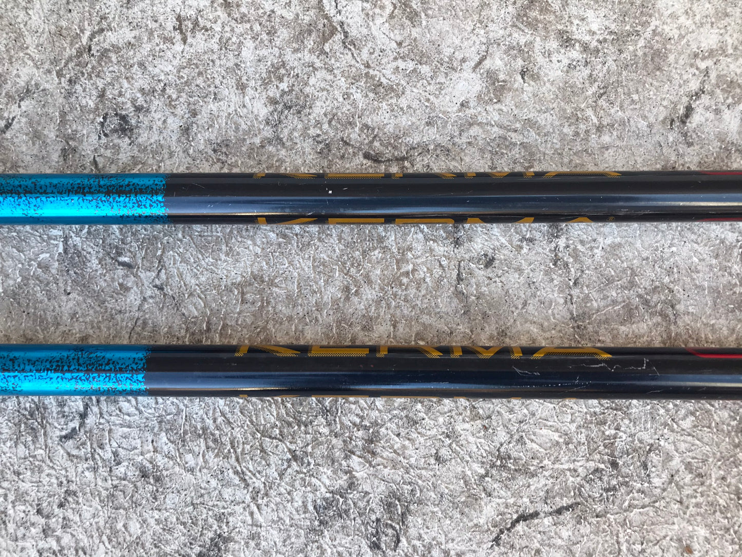 Ski Poles Adult Size 50 inch 125 cm Kerma Black Blue Gold Excellent