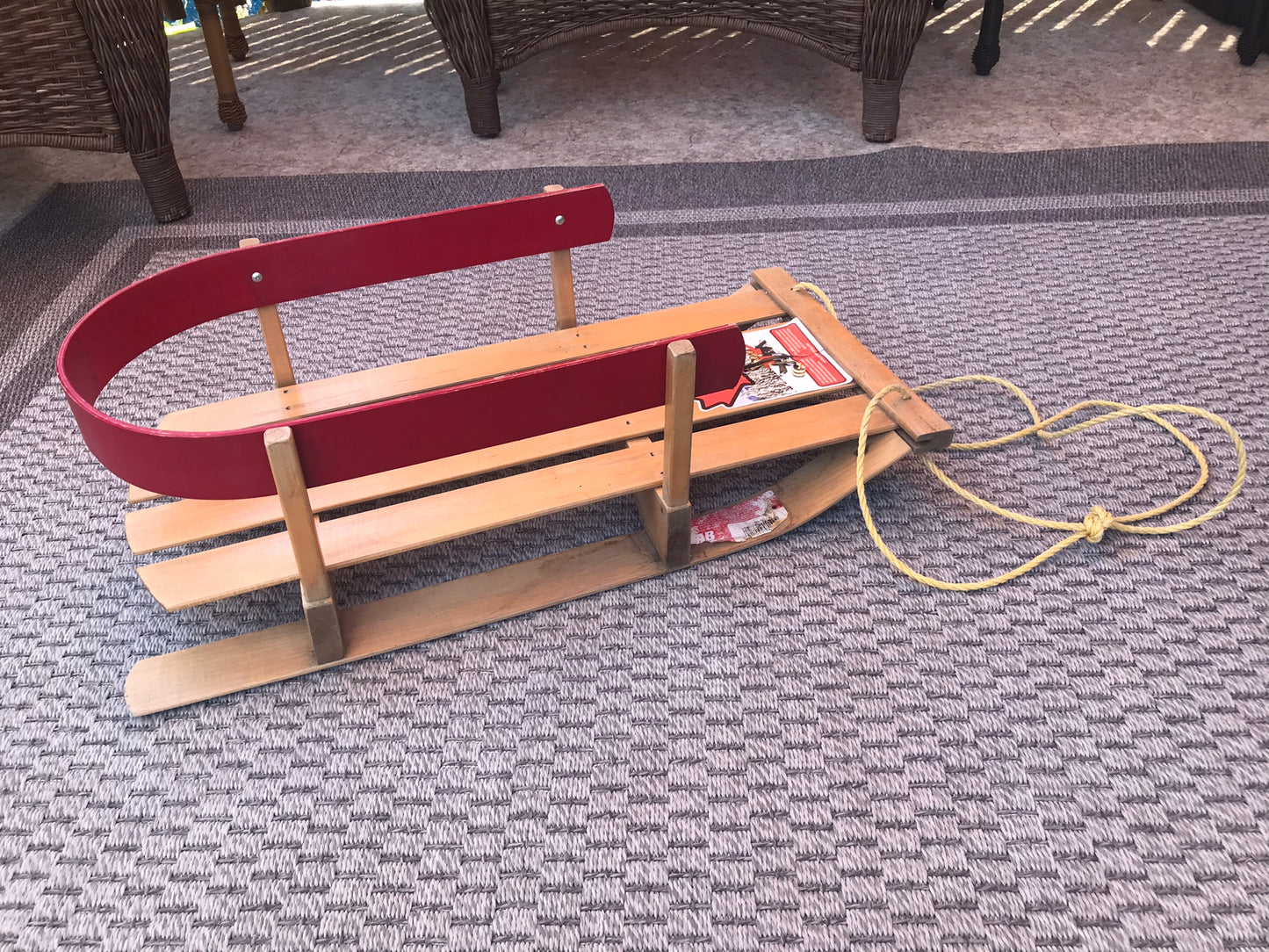 Sled JAB Deluxe Wood Baby Sleigh Taboggan Age 2-4 Like New