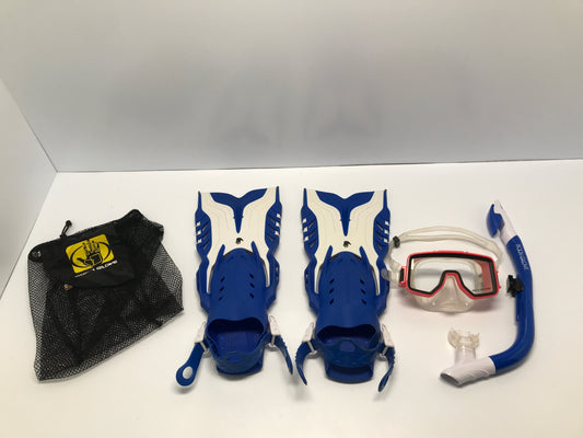 Snorkel Dive Fins Junior Child 5-8 Shoe Size Blue White Pink Body Glove