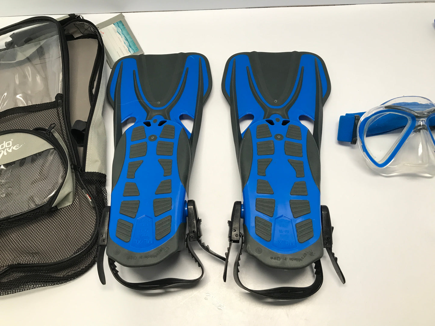 Snorkel Dive Swim Men's Size 9-11 Speedo Dive Swim Set Blue Grey Excellent