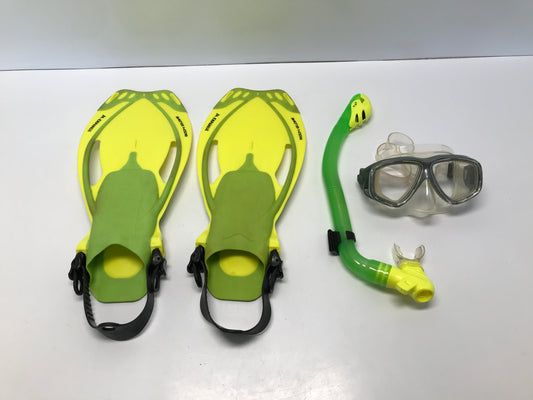 Snorkel Surf Fins Set Child Size 1-4 Body Glove Yellow Lime