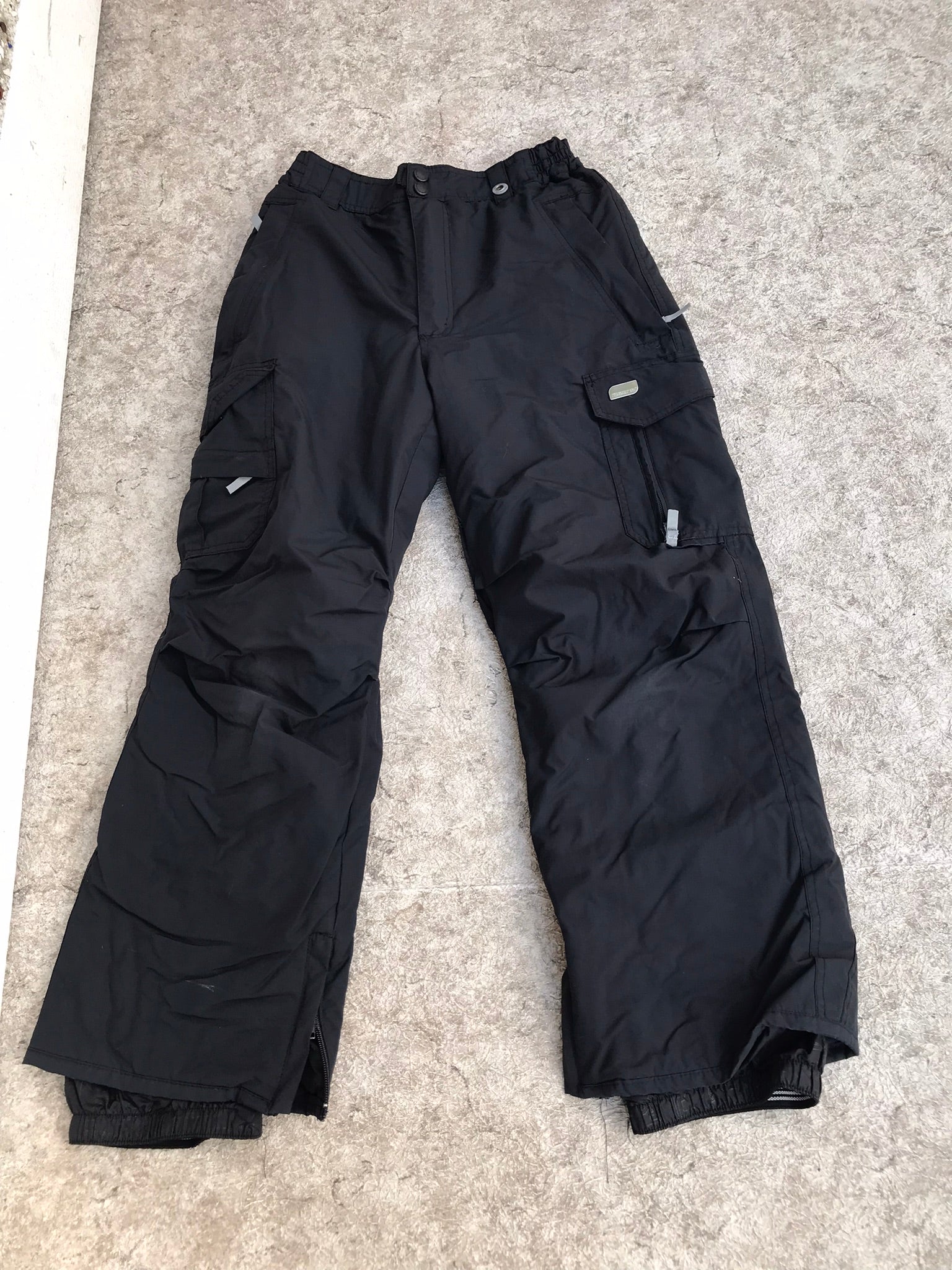 Snow Pants Child Size 12 Large Youth Ripzone Black Snowboarding