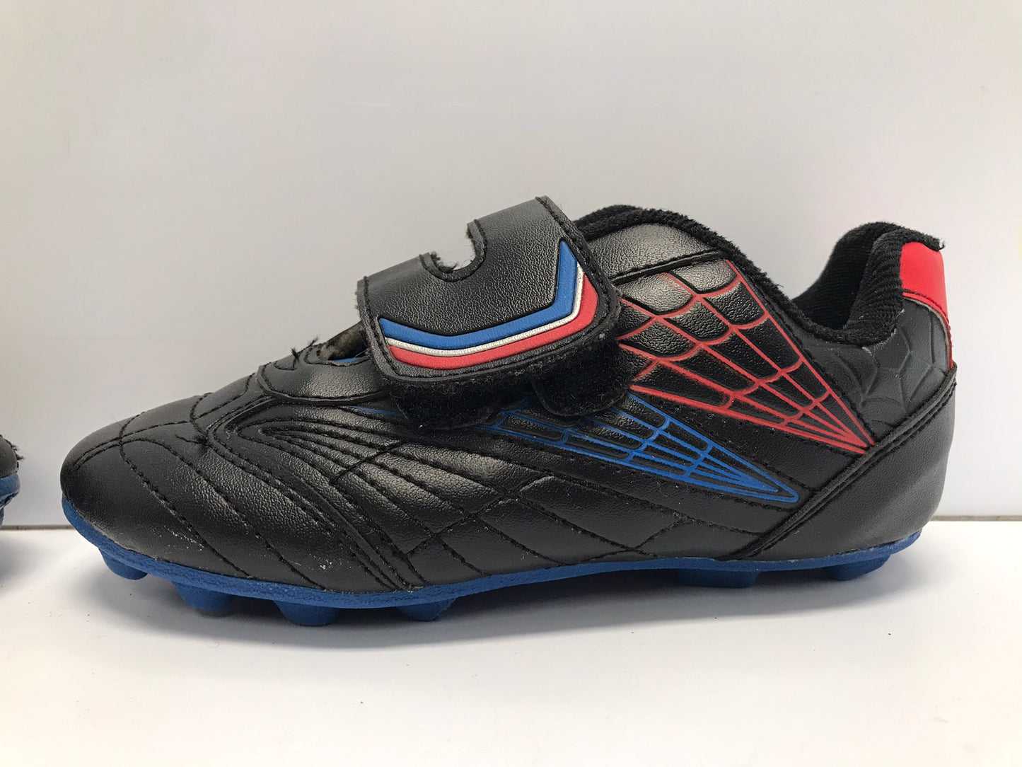 Soccer Shoes Cleats Child Size 12 Athletic Velcro Close Blue Black Red
