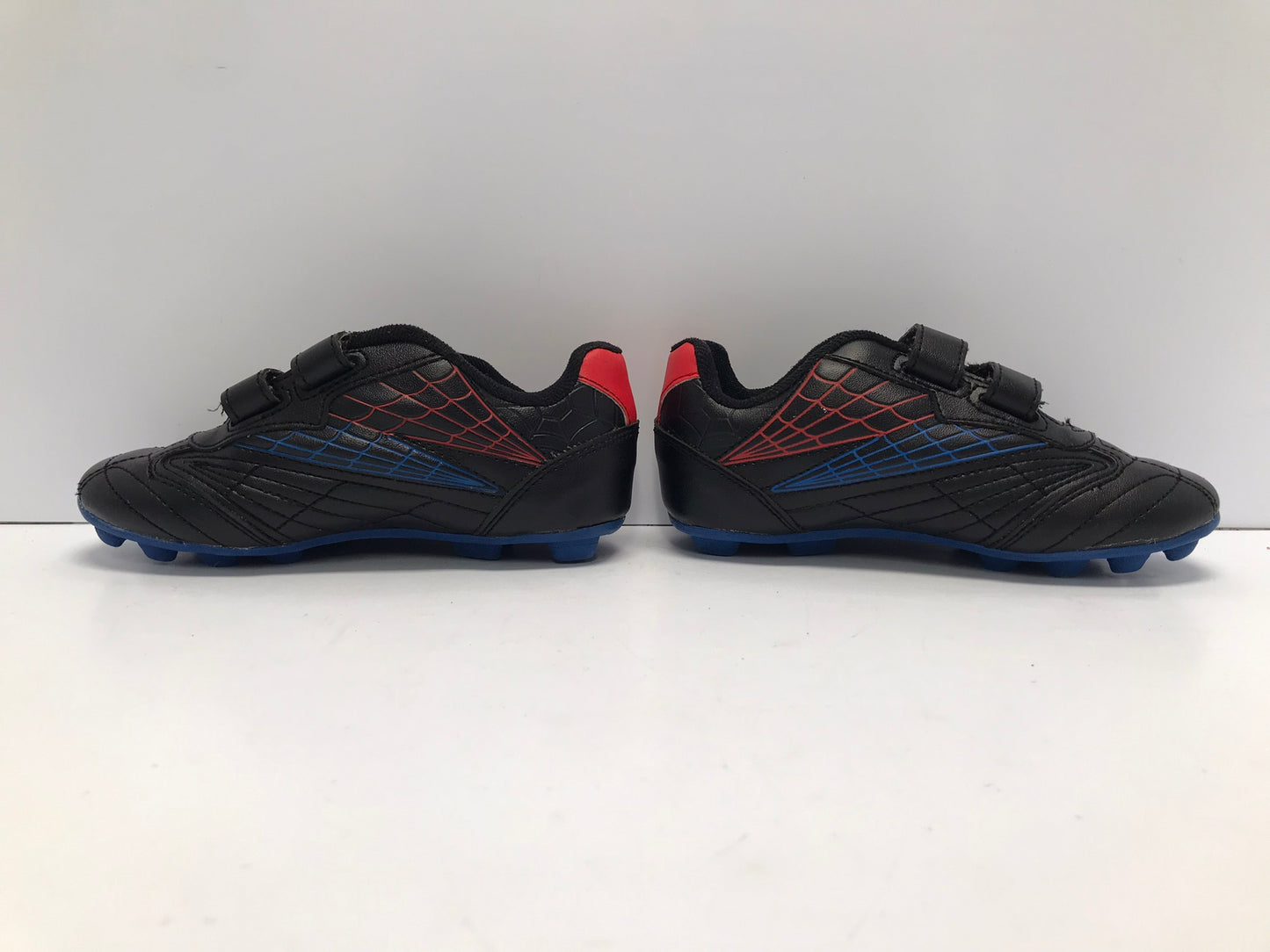 Soccer Shoes Cleats Child Size 12 Athletic Velcro Close Blue Black Red