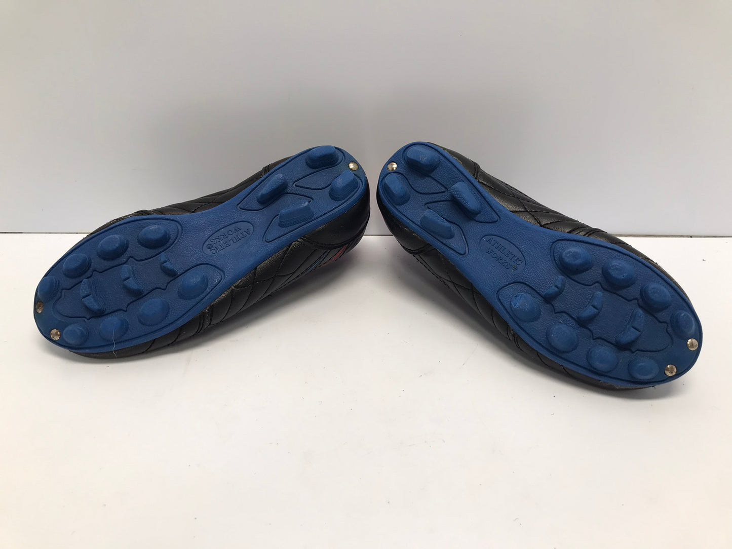 Soccer Shoes Cleats Child Size 12 Athletic Velcro Close Blue Black Red