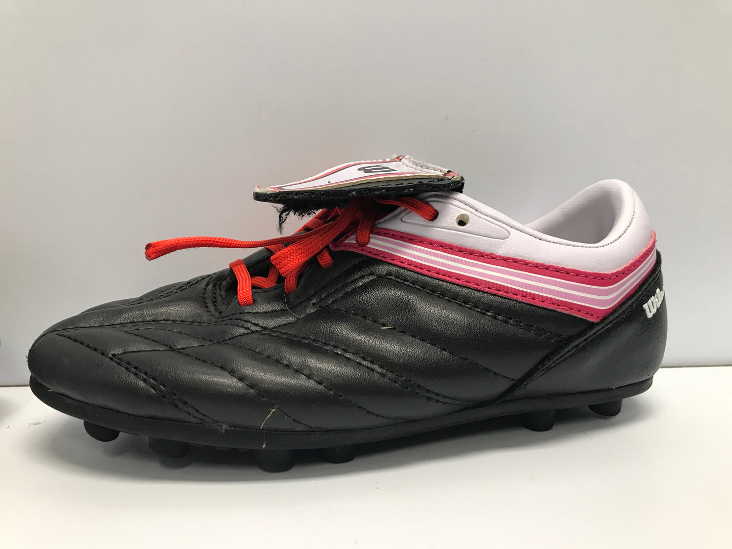 Soccer Shoes Cleats Child Size 12 Wilson Toddler Black Pink Excellent