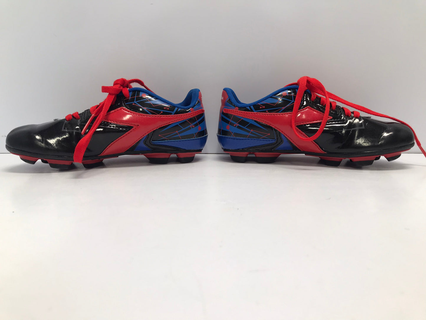 Soccer Shoes Cleats Child Size 13 Diadora Blue Red Black Excellent