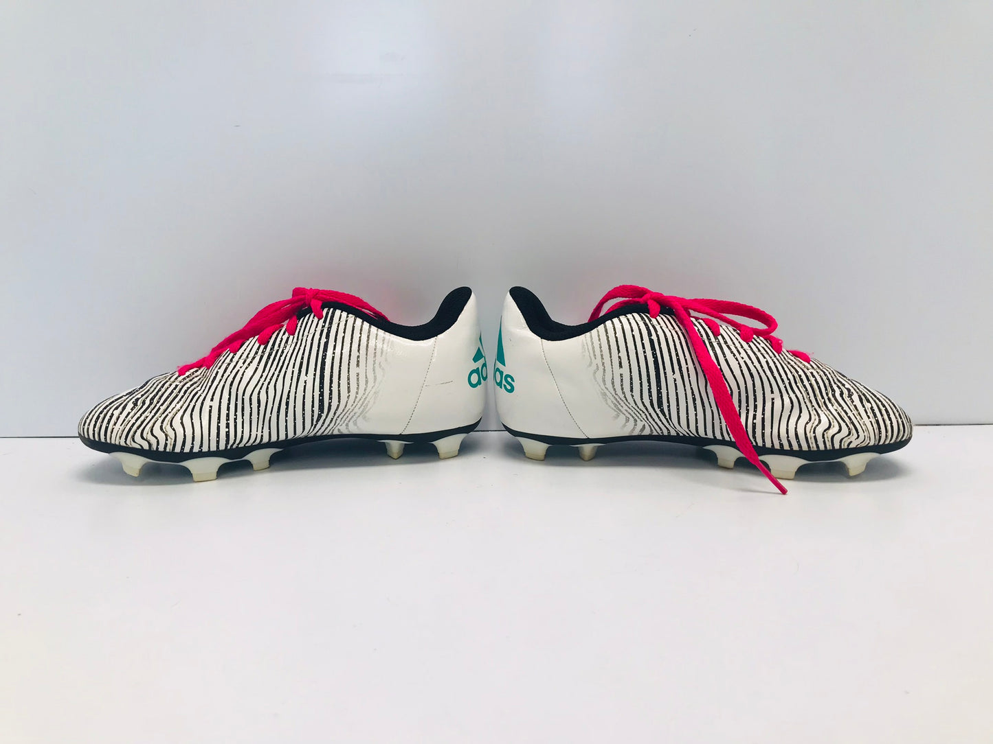 Soccer Shoes Cleats Child Size 1 Adidas White Black Pink Teal Like New
