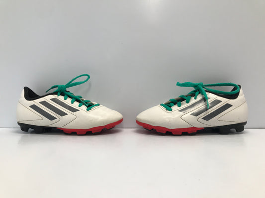 Soccer Shoes Cleats Child Size 1 Adidas White Black Teal Excellent