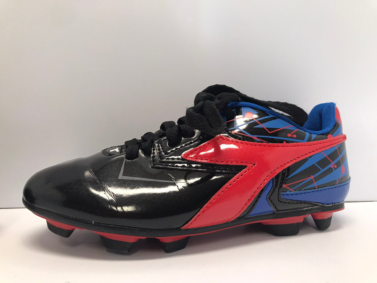 Soccer Shoes Cleats Child Size 1 Diadora Black Red Blue Excellent