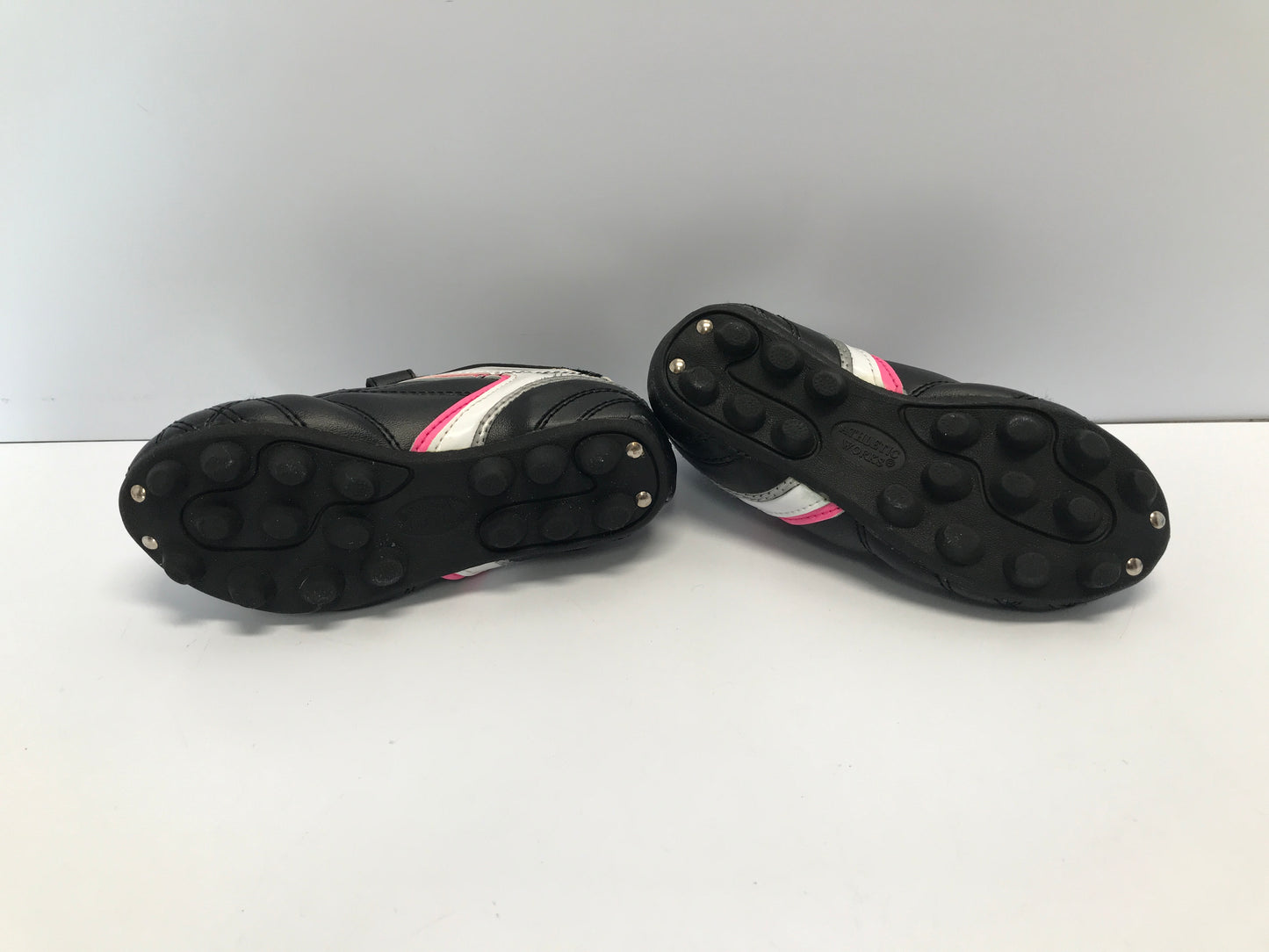 Soccer Shoes Cleats Child Size 2 Athletic Black Pink