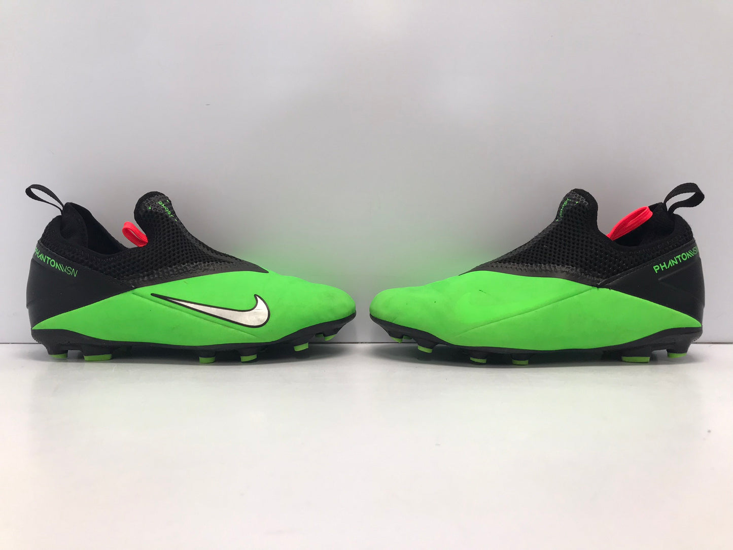 Soccer Shoes Cleats Child Size 2 Nike Phantom Lime Green Black With Slipper Foot