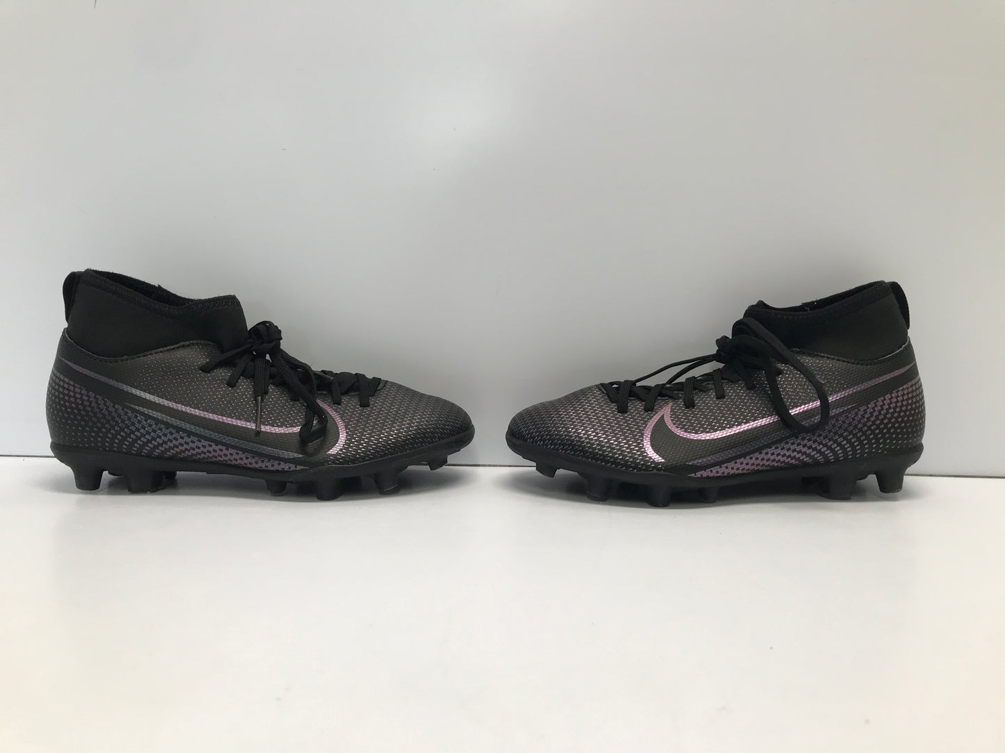 Soccer Shoes Cleats Child Size 2 Nike Zoom Slipper Foots Black Grey Excellent