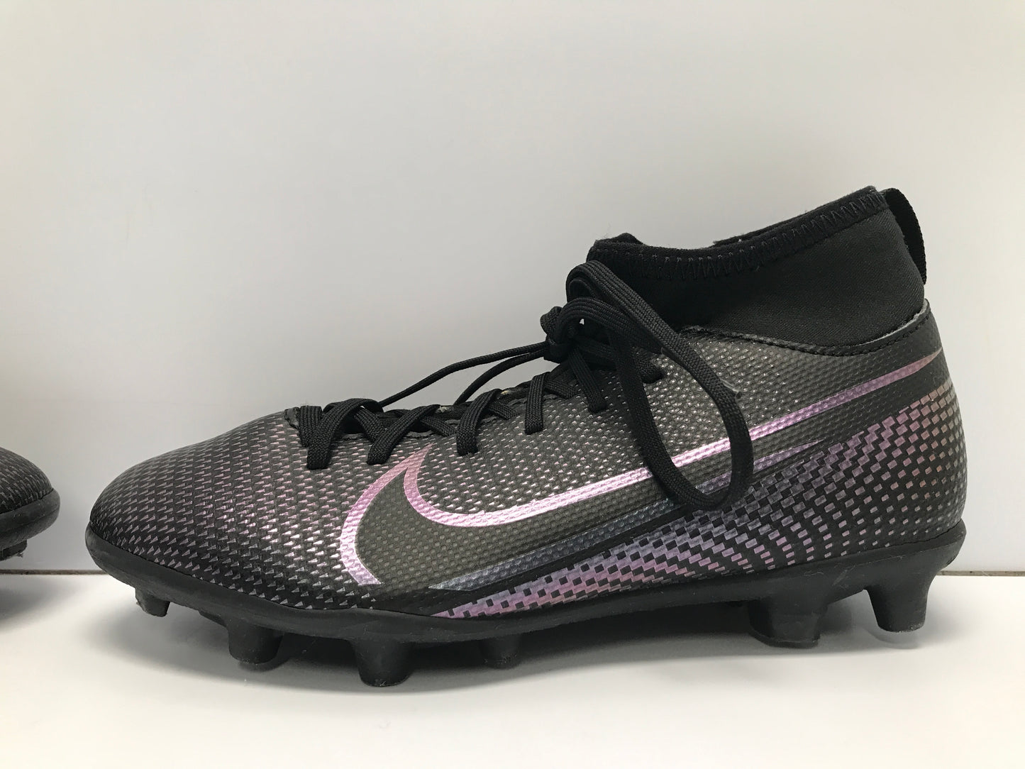 Soccer Shoes Cleats Child Size 2 Nike Zoom Slipper Foots Black Grey Excellent