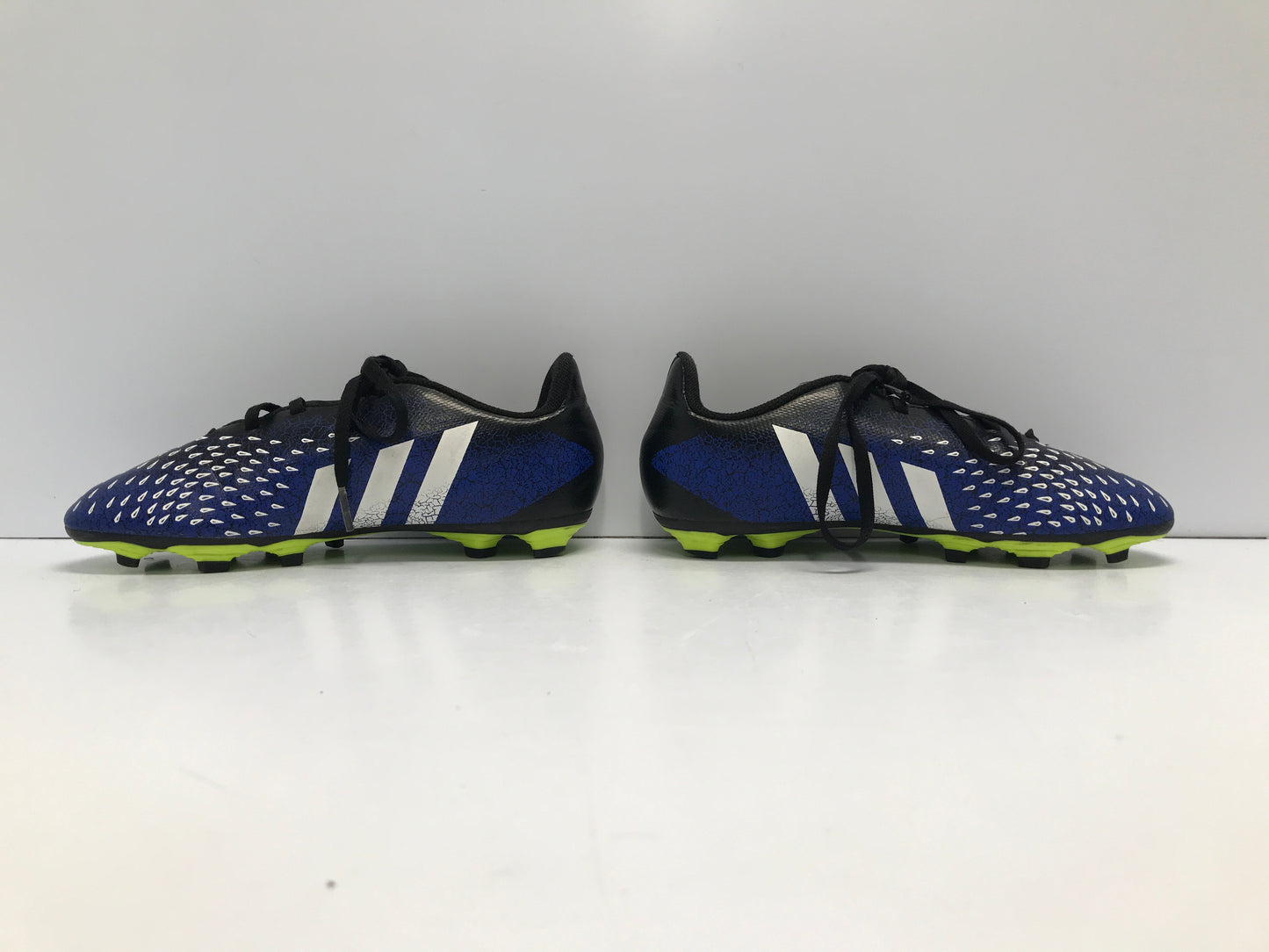Soccer Shoes Cleats Child Size 4 Adidas Prediter Rain Black Blue Lime Like New