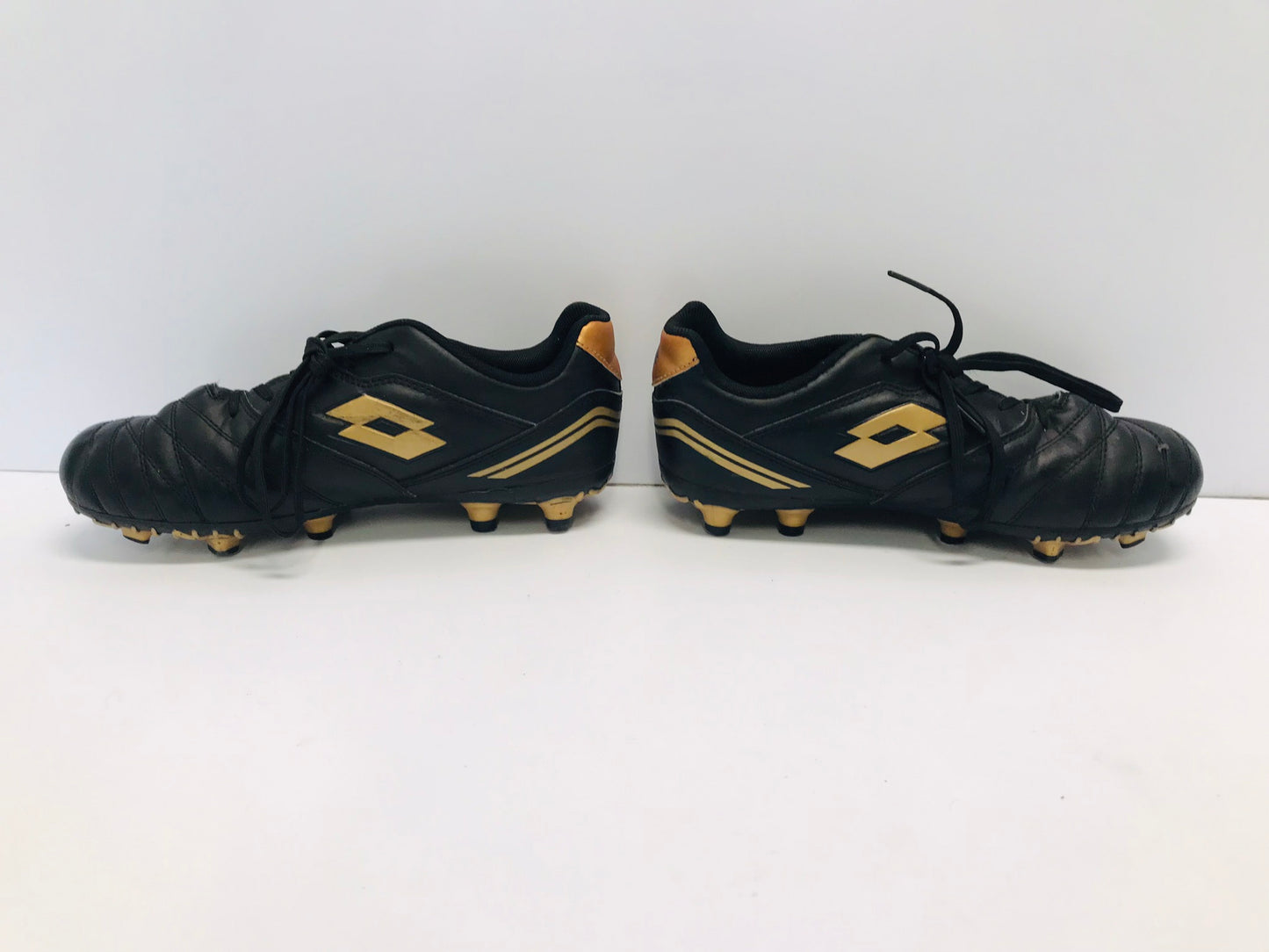 Soccer Shoes Cleats Child Size 4 Lotto Black Gold Excellent