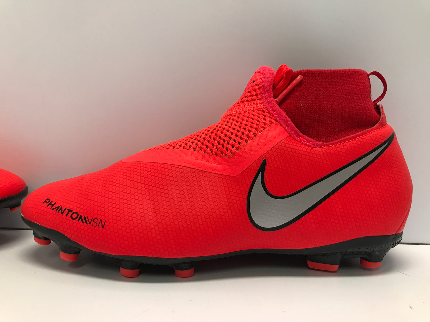 Soccer Shoes Cleats Child Size 5.5 Nike Phantom Slipper Foot Tangerine Grey Black Excellent