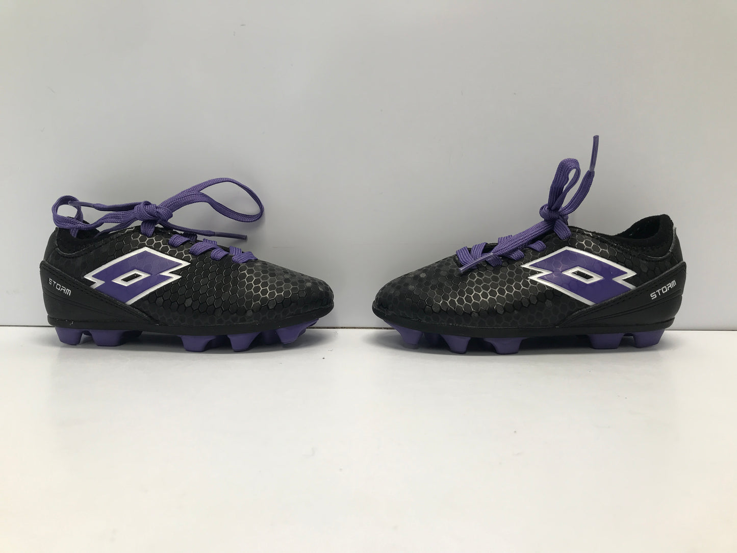 Soccer Shoes Cleats Child Toddler Size 8 Lotto Black Purple Like New