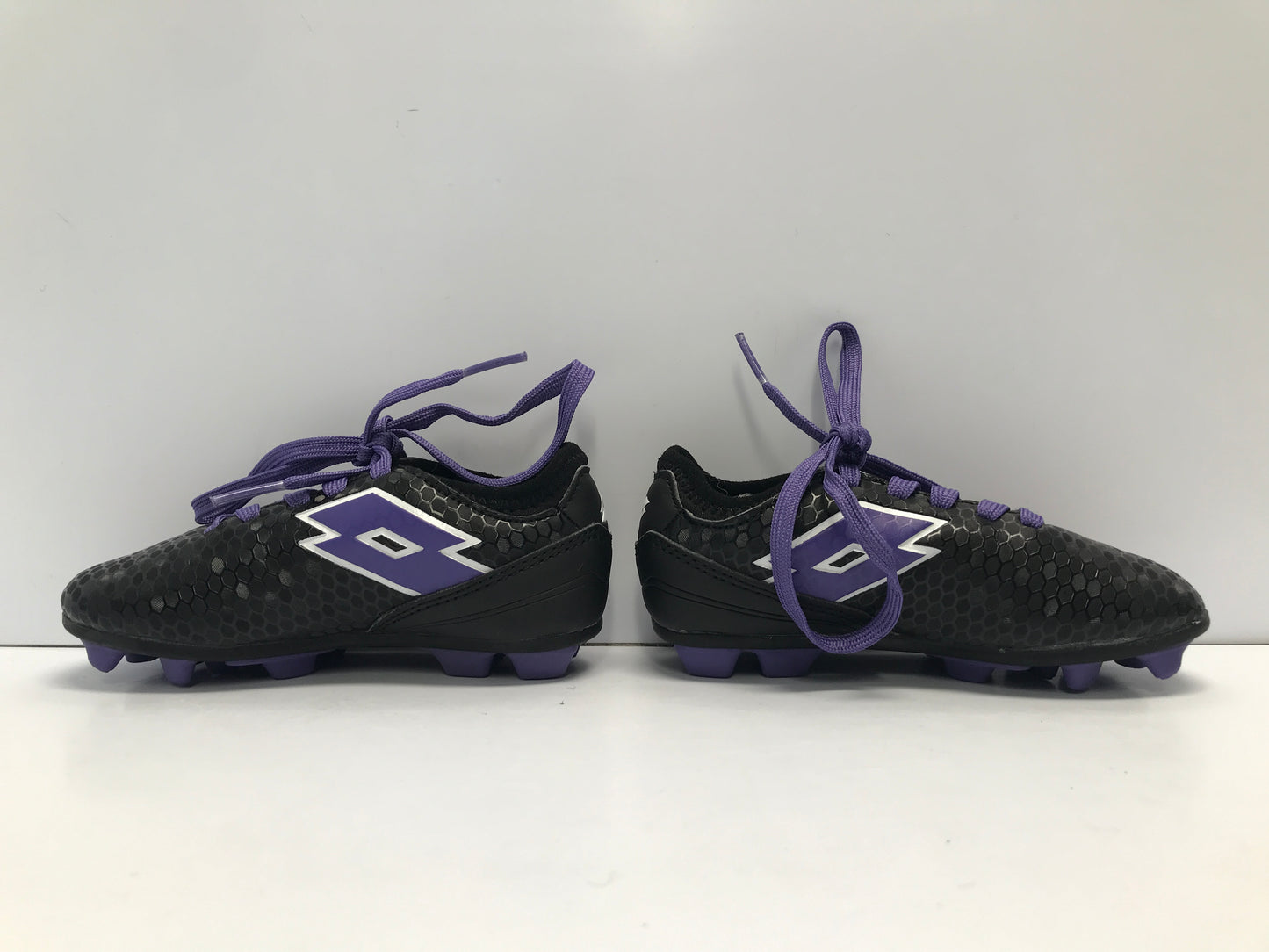 Soccer Shoes Cleats Child Toddler Size 8 Lotto Black Purple Like New