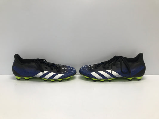 Soccer Shoes Cleats Men's Size 8 Adidas Preditor Tear Drops Black Blue Excellent