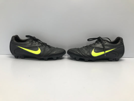 Soccer Shoes Cleats Men's Size 9.5 Nike CTR360 Leather Wide Foot Dark Grey Lime  Excellent