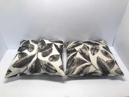 Urban Barn Large Pillows Grey Foliage With Zipper New With Tags Retails For $42 Each