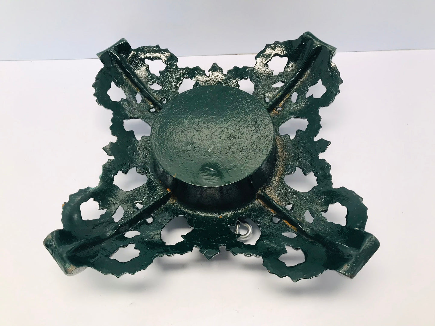 Vintage 1950's Victorian Live Christmas Tree 12x12 inch Heavy Cast Iron Tree Stand RARE