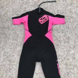 Wetsuit Child Size 12 Fluid 2-3 mm Neoprene Black Pink Excellent