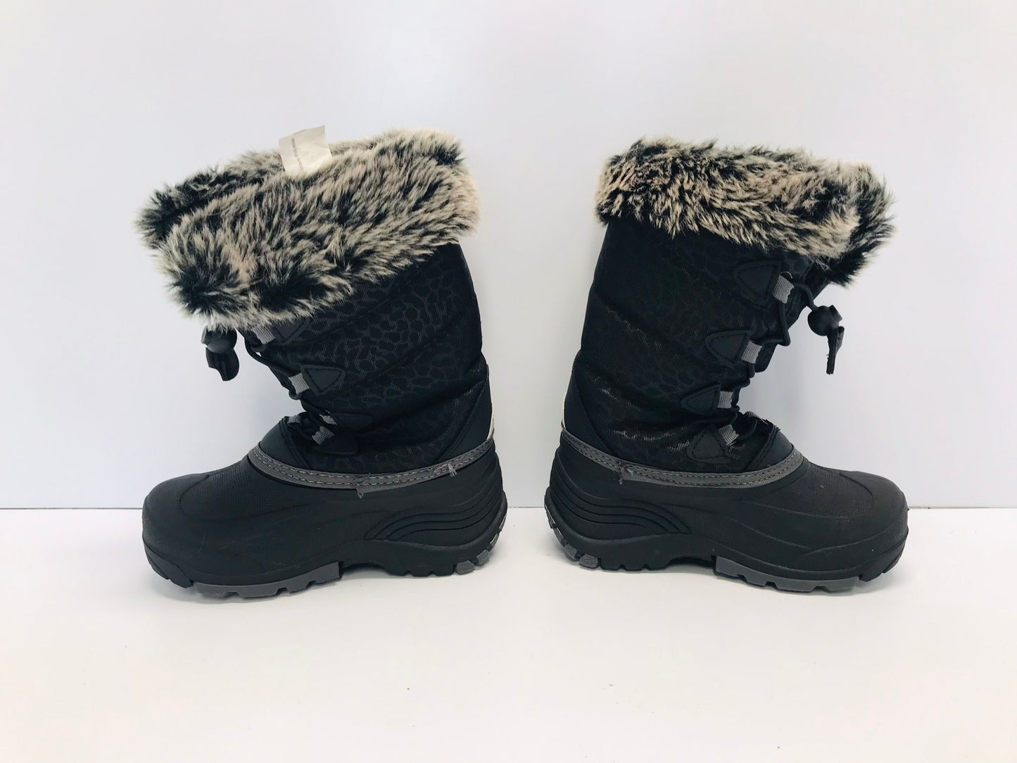 Winter Boots Child Size 11 Kamik Black Faux Fur New Demo Model