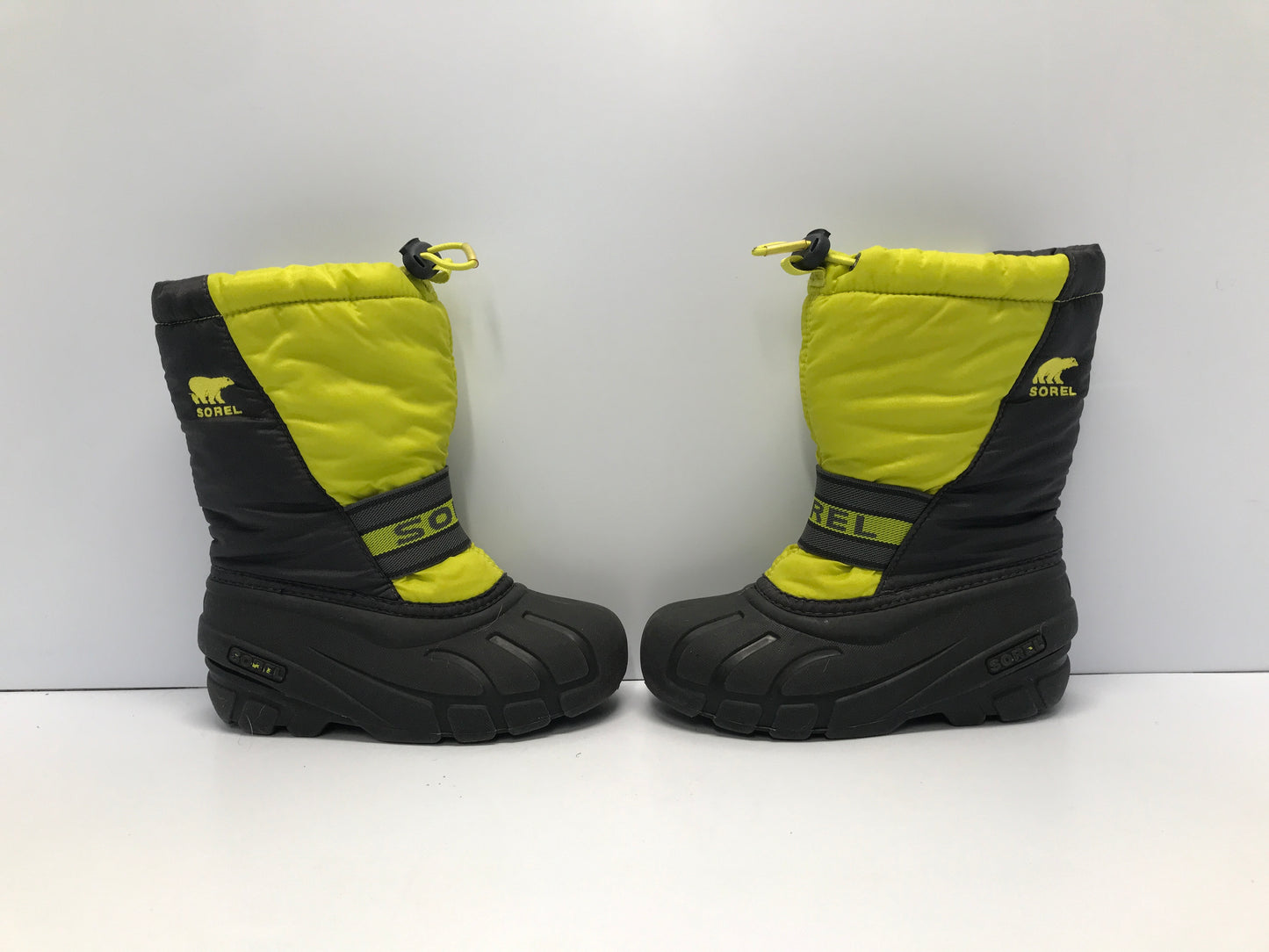 Winter Boots Child Size 13 Sorel Grey Lime With Liner Excellent Condition