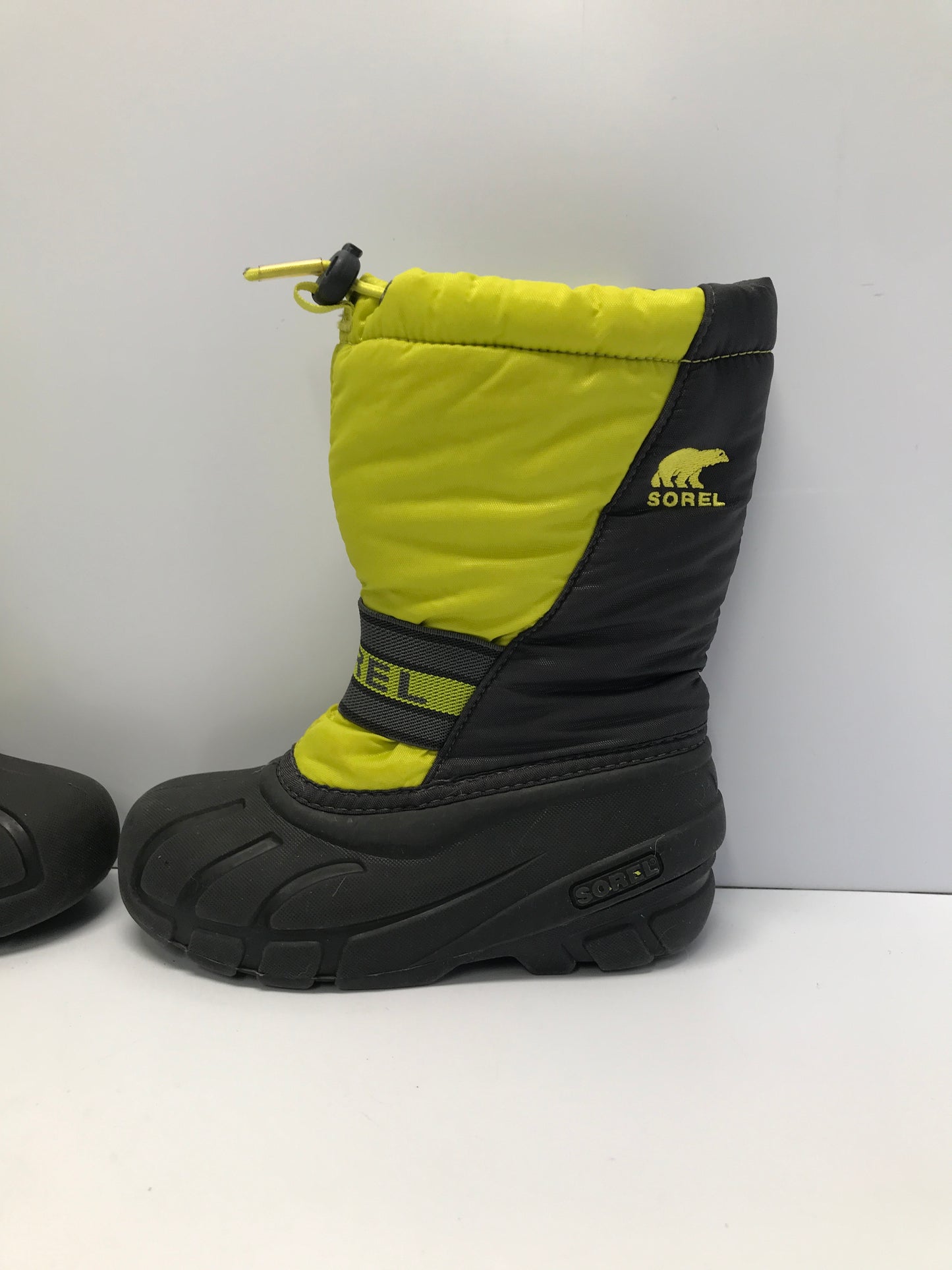 Winter Boots Child Size 13 Sorel Grey Lime With Liner Excellent Condition