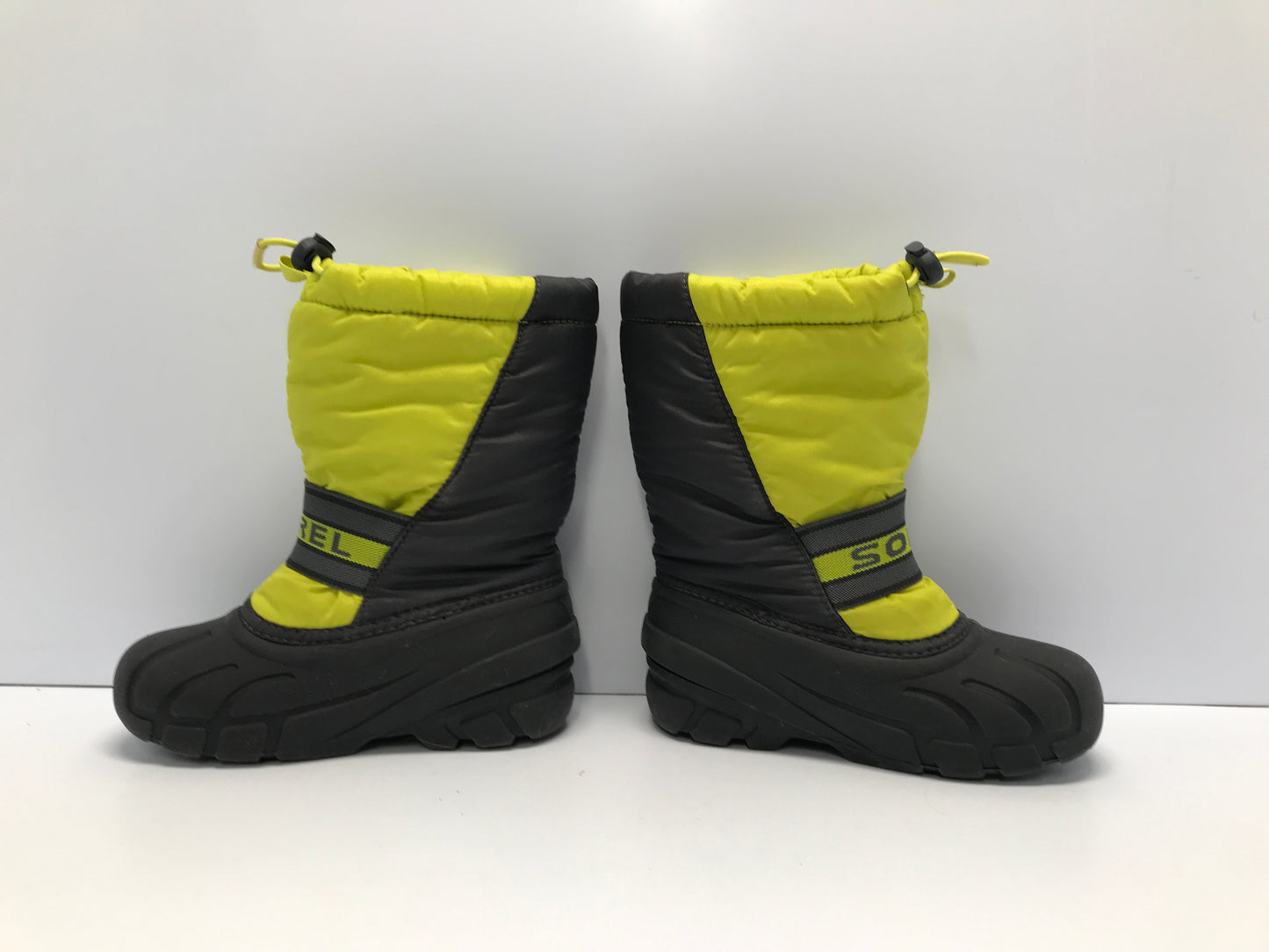 Winter Boots Child Size 13 Sorel Grey Lime With Liner Excellent Condition