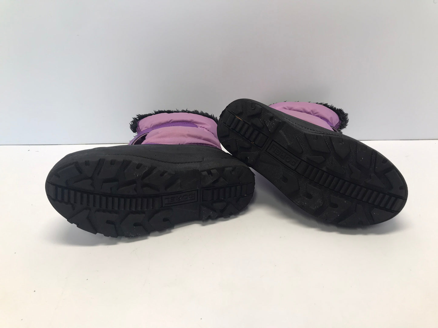 Winter Boots Child Size 13 Sorel Purple Black Like New