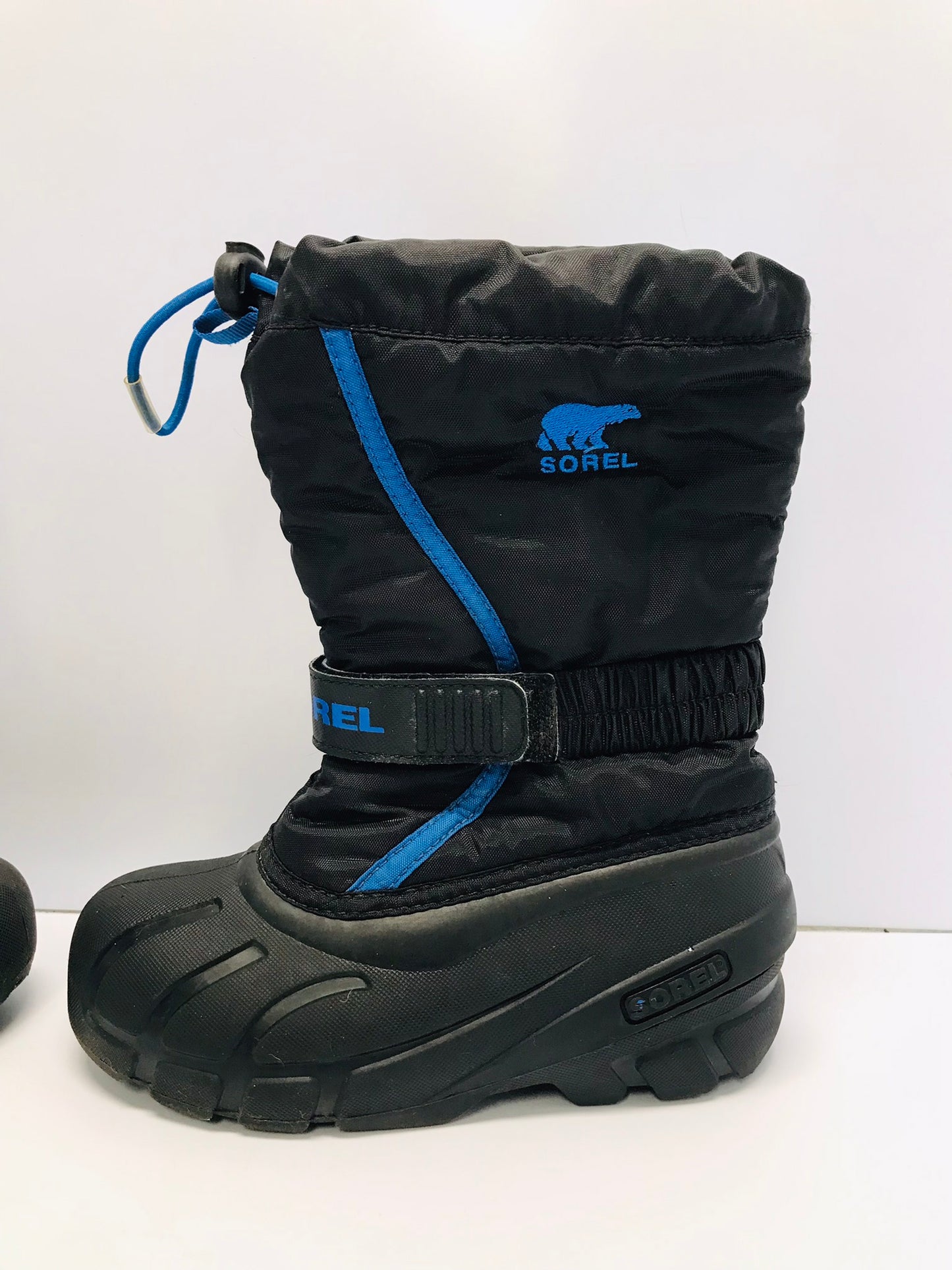 Winter Boots Child Size 13 Sorel Waterproof Rubber Soles With Liners Blue Black