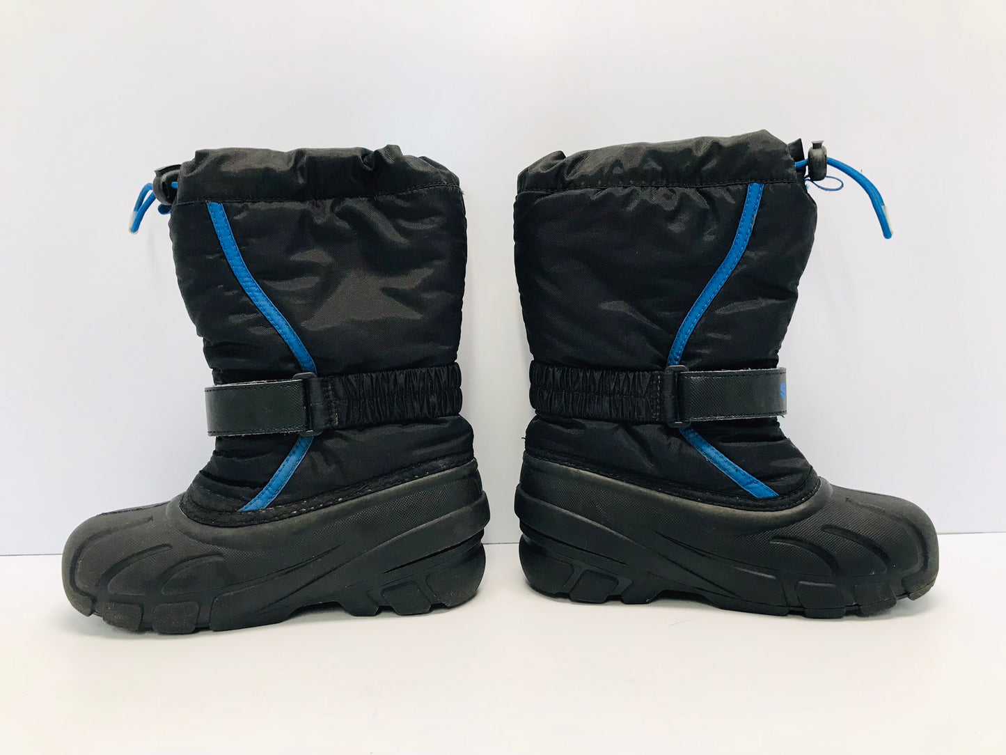 Winter Boots Child Size 13 Sorel Waterproof Rubber Soles With Liners Blue Black