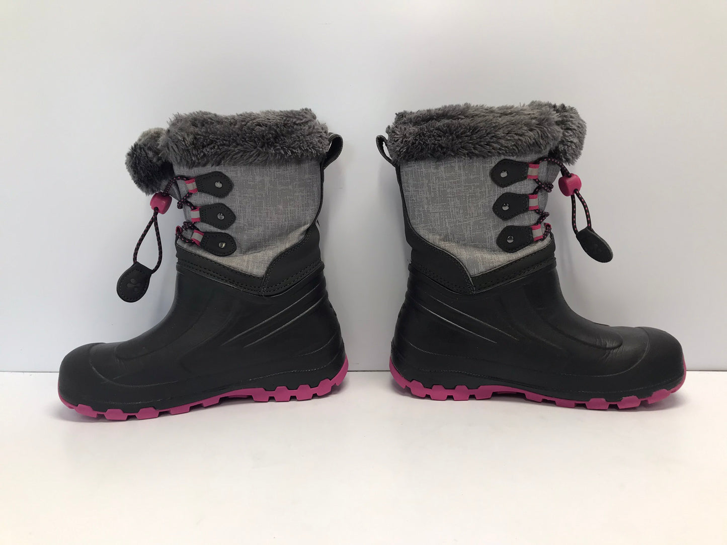 Winter Boots Child Size 1 Canadian Waterproof Grey Pink Like New