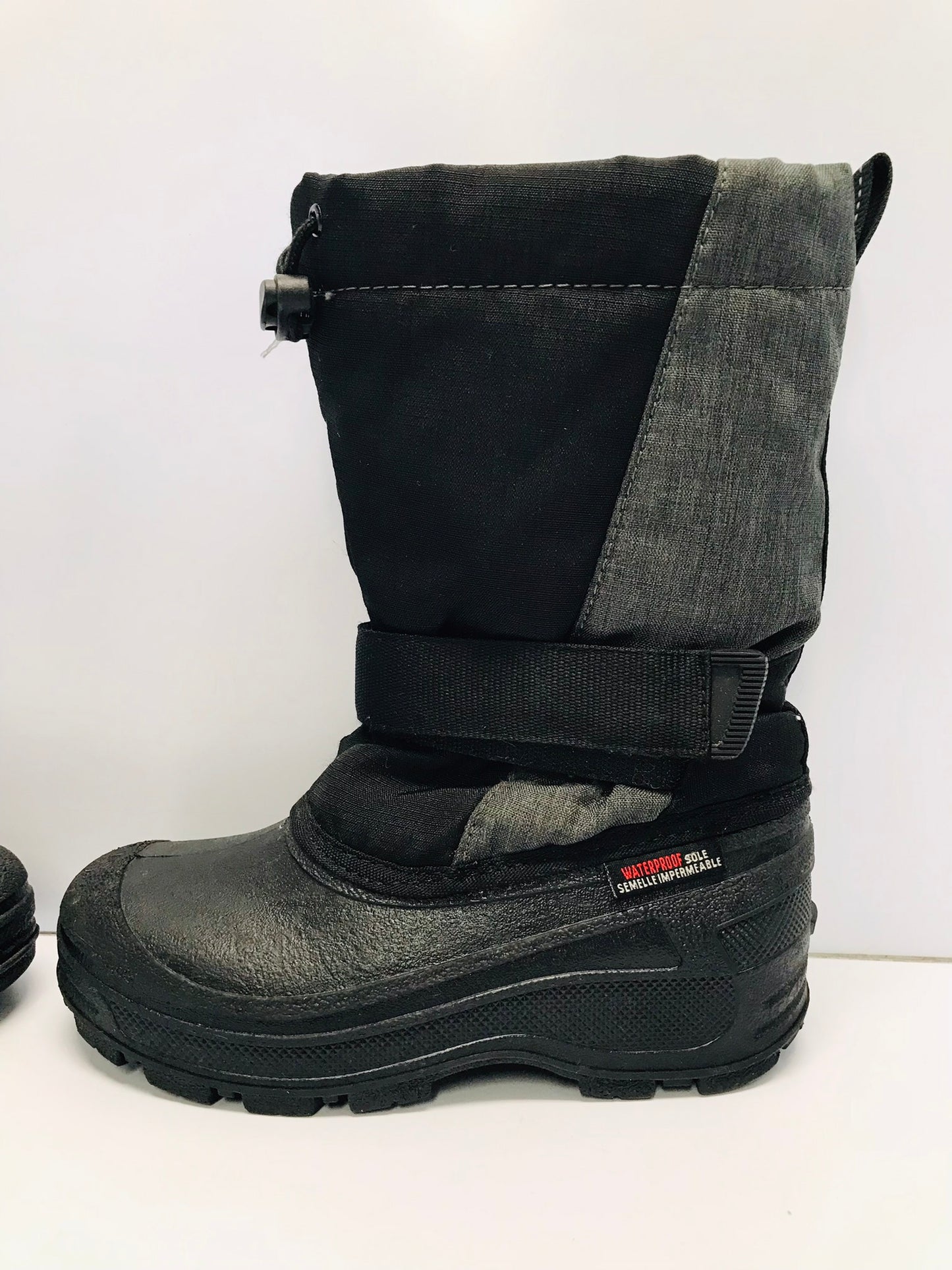 Winter Boots Child Size 2 Canadian Waterproof With Liners Black Grey Excellent