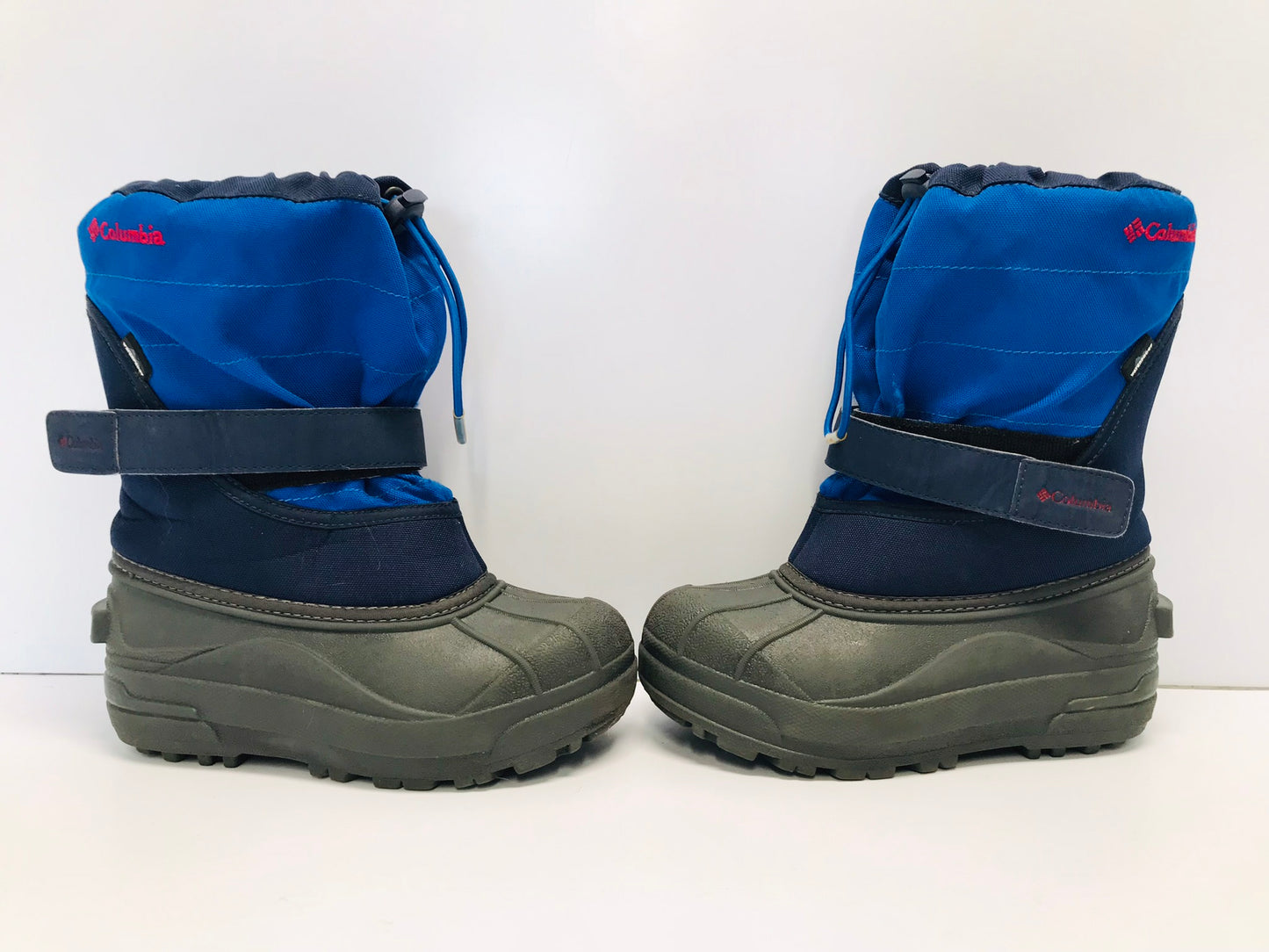 Winter Boots Child Size 2 Youth Columbia With Liner Waterproof Grey Blue Excellent