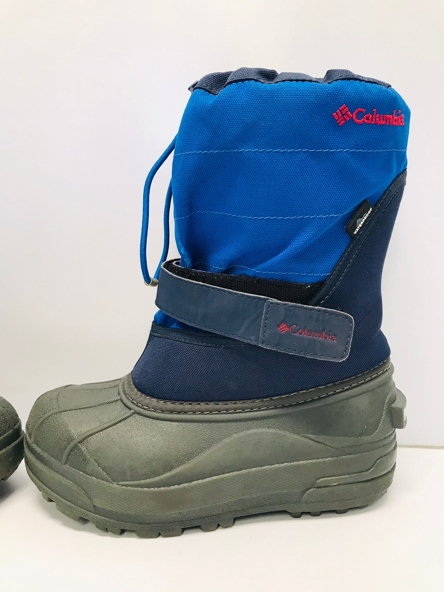 Winter Boots Child Size 2 Youth Columbia With Liner Waterproof Grey Blue Excellent