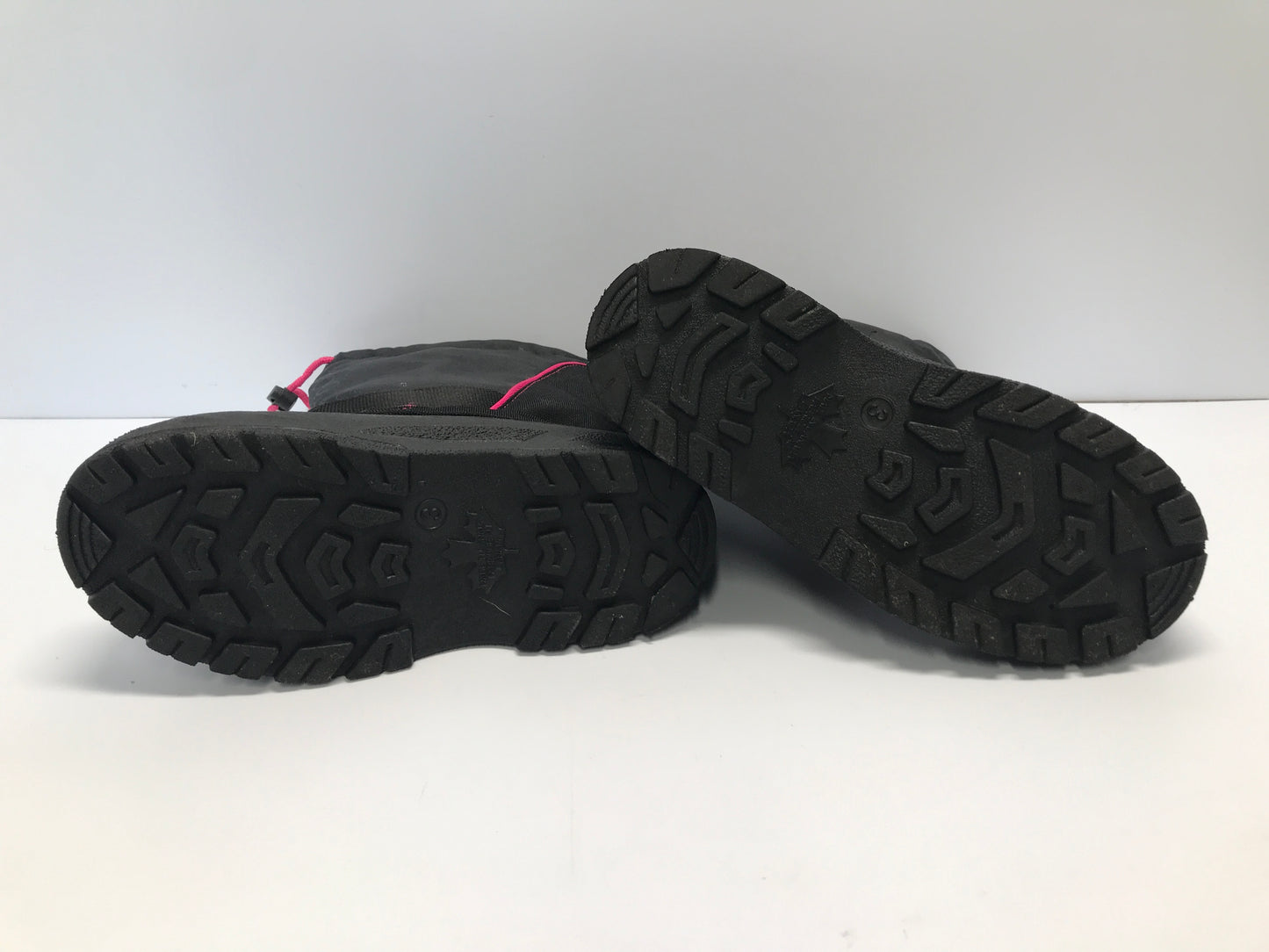 Winter Boots Child Size 3 Canadian Waterproof Black Pink With Liner Excellent