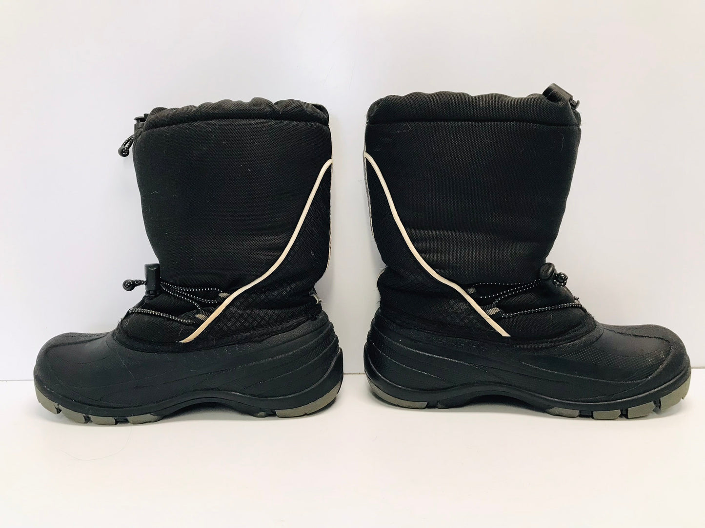 Winter Boots Child Size 3 Canadian Waterproof With Liners Black Grey Excellent