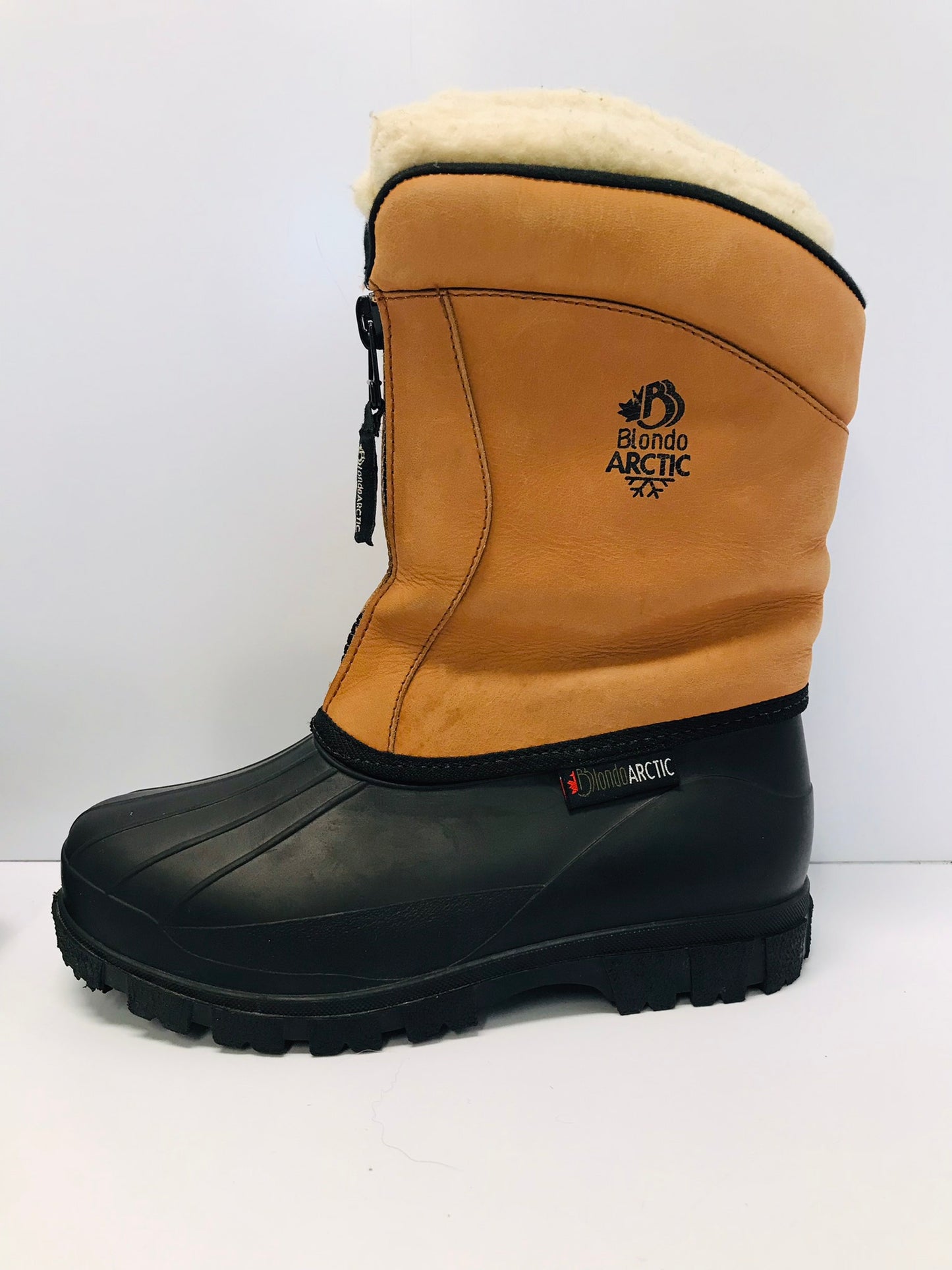 Winter Boots Ladies Size 7 Blondo Arctic Leather With Felt Liner Zip Up Waterproof Outstanding
