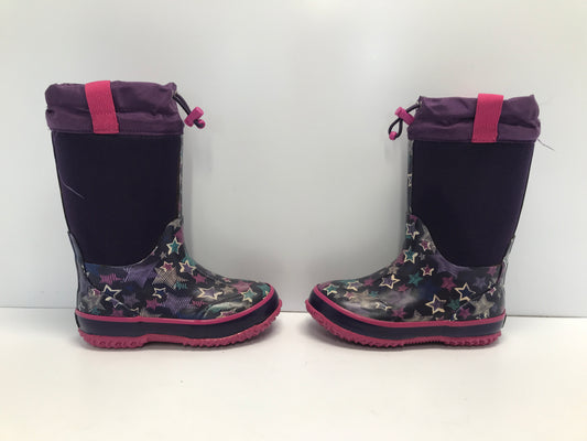 Winter Boots Rain Child Size 13  Bogs Style Cougar Purple Stars Pink Like New