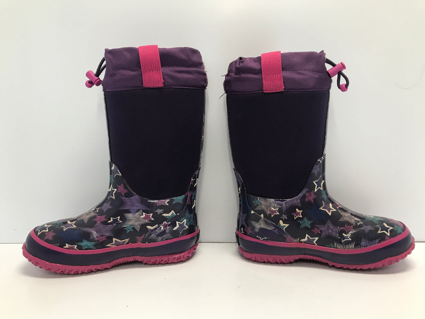 Winter Boots Rain Child Size 13  Bogs Style Cougar Purple Stars Pink Like New