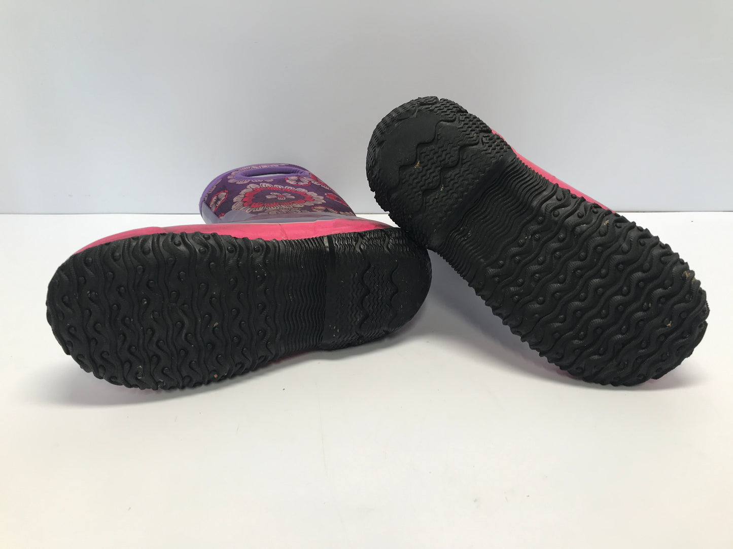 Winter Boots Rain Child Size 3 Bogs Purple Floral Pink To -30 Degree Some Marks Excellent Quality