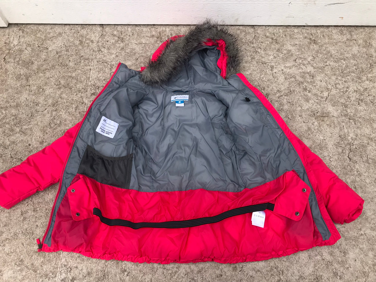 Winter Coat Child Size 12 Columbia Fushia Faux New Demo Model