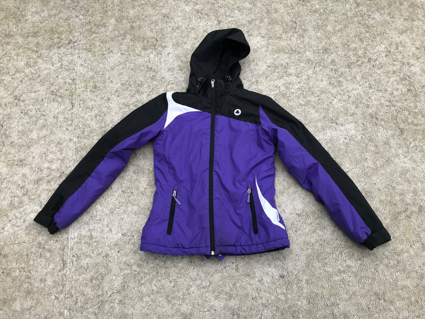 Winter Coat Ladies Size XS Etirel Purple Black Snow Belt Snowboarding