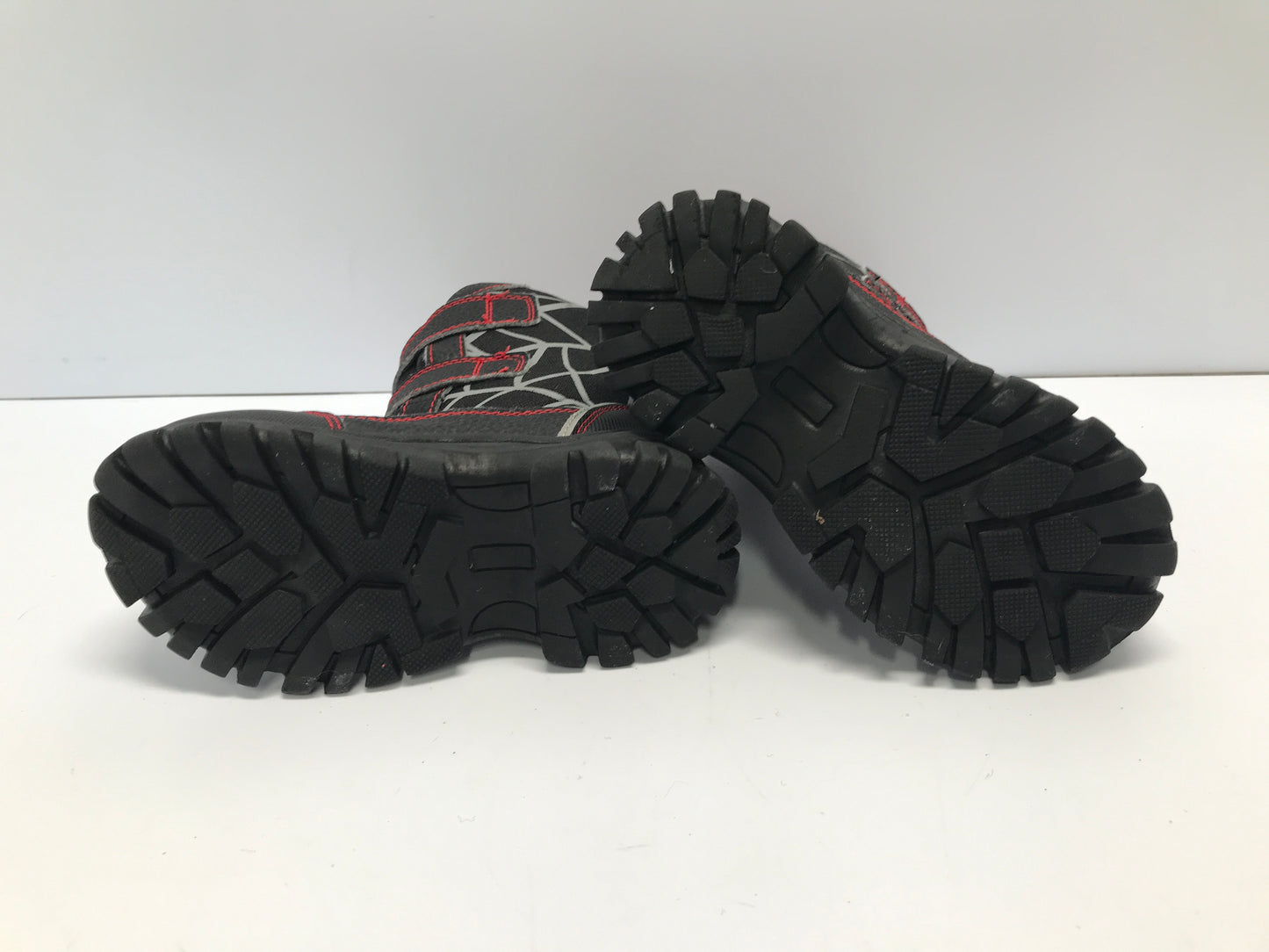 Winter Snow Boots Child Toddler Size 10 Spider Black Red Rubber Soles Like New