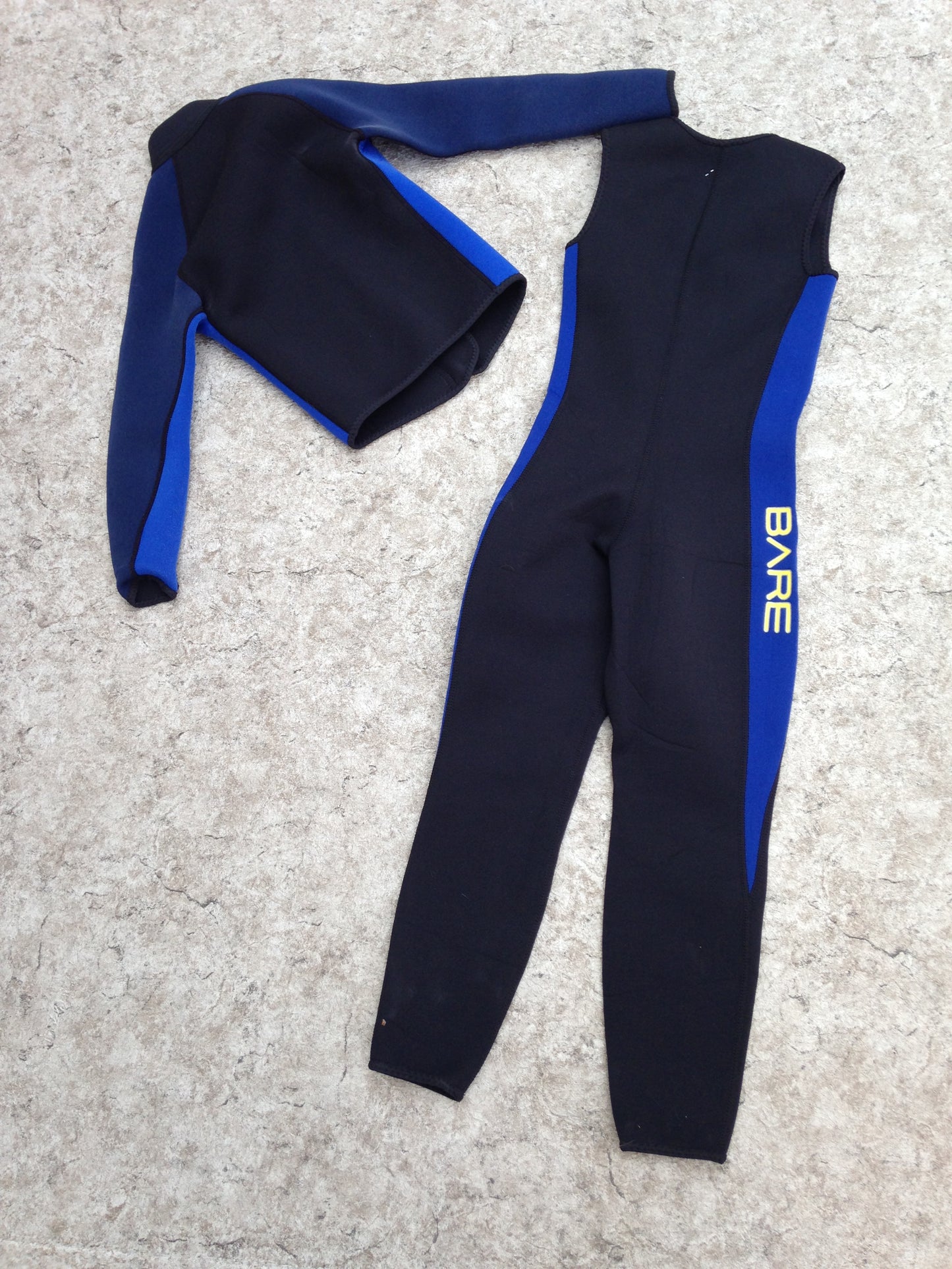 Wetsuit Child Size 8 Full John and Jacket 2-3 mm Neoprene Black Blue Minor Fading Jacket